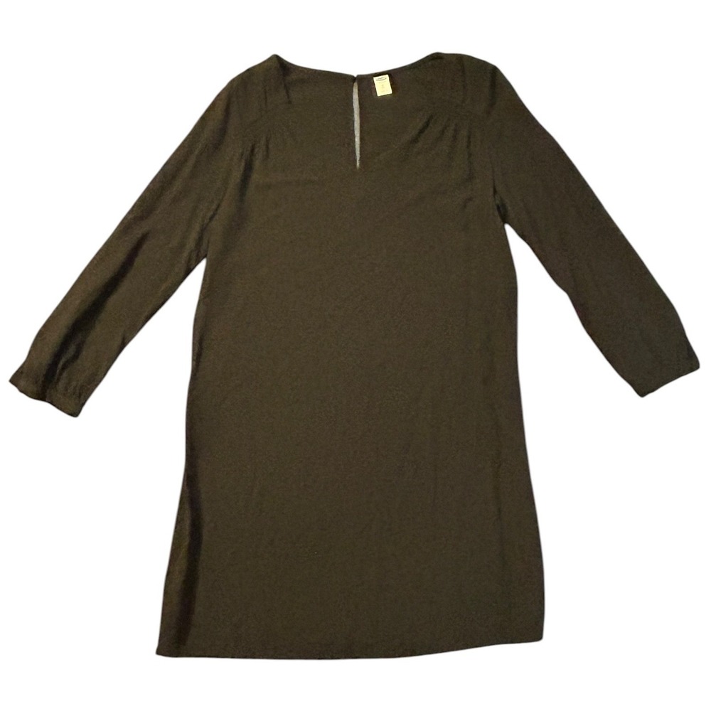 Old Navy Womens Long Sleeve Shift Dress in Black Keyhole Back XS